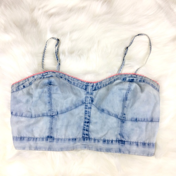 American Eagle Outfitters Tops - American Eagle Outfitters Denim Bandeau Top M